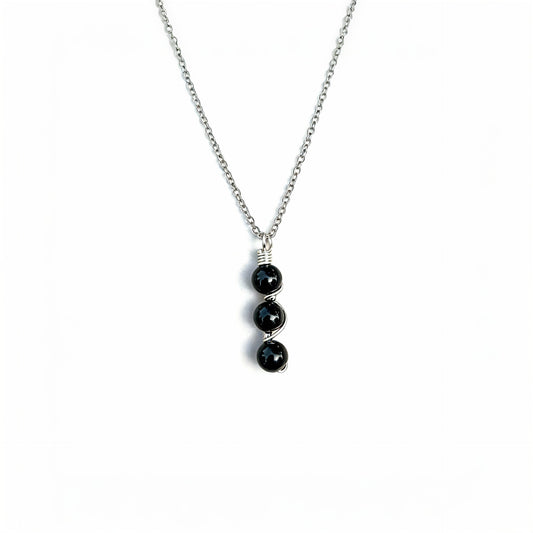 Wish-Making Black Agate Beads